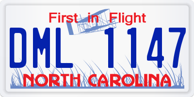NC license plate DML1147