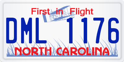 NC license plate DML1176