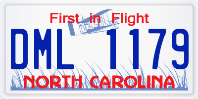 NC license plate DML1179