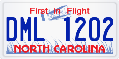 NC license plate DML1202