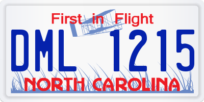 NC license plate DML1215