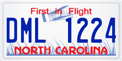NC license plate DML1224