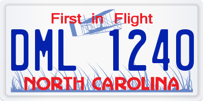 NC license plate DML1240