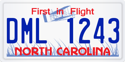 NC license plate DML1243