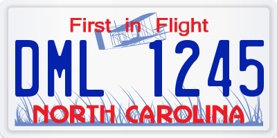 NC license plate DML1245