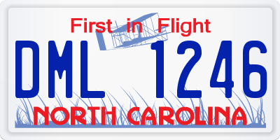 NC license plate DML1246