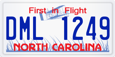 NC license plate DML1249