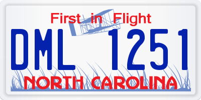 NC license plate DML1251