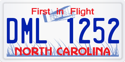 NC license plate DML1252