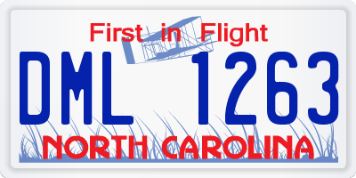 NC license plate DML1263