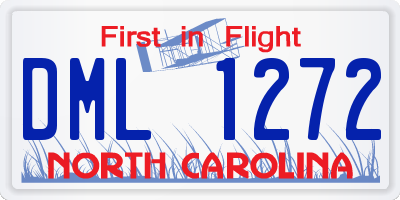NC license plate DML1272