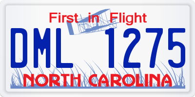 NC license plate DML1275