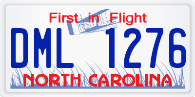 NC license plate DML1276