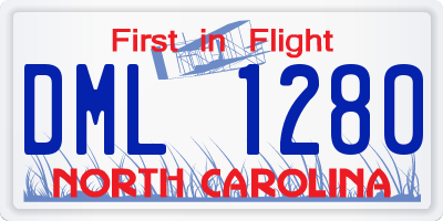 NC license plate DML1280