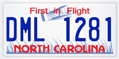 NC license plate DML1281