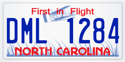 NC license plate DML1284