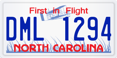 NC license plate DML1294