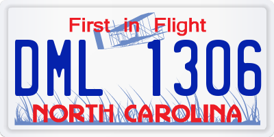 NC license plate DML1306