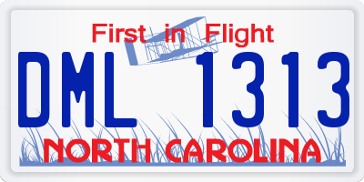 NC license plate DML1313