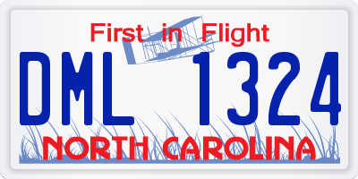 NC license plate DML1324