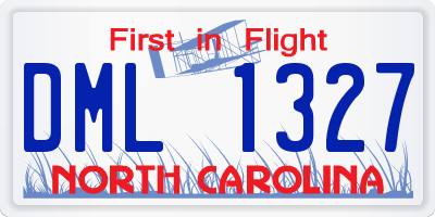 NC license plate DML1327