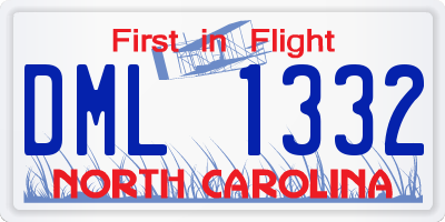NC license plate DML1332