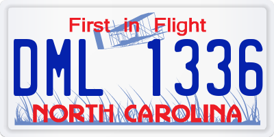 NC license plate DML1336