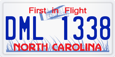 NC license plate DML1338