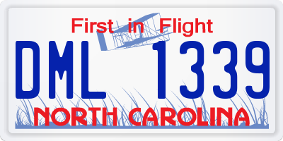 NC license plate DML1339