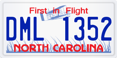 NC license plate DML1352