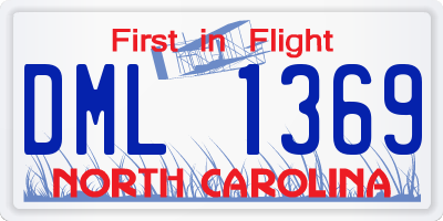 NC license plate DML1369