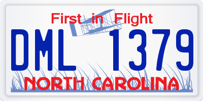 NC license plate DML1379