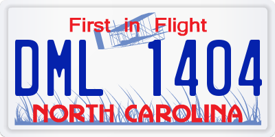 NC license plate DML1404