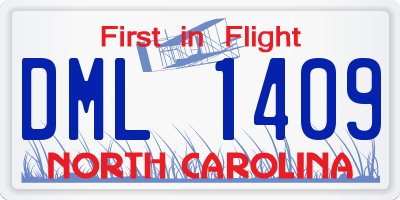NC license plate DML1409