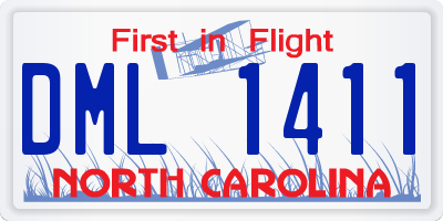 NC license plate DML1411