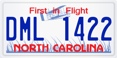 NC license plate DML1422