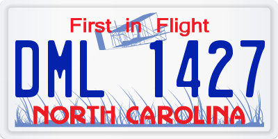 NC license plate DML1427