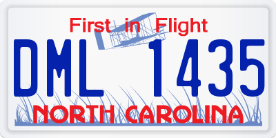 NC license plate DML1435