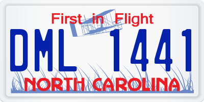 NC license plate DML1441