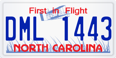 NC license plate DML1443