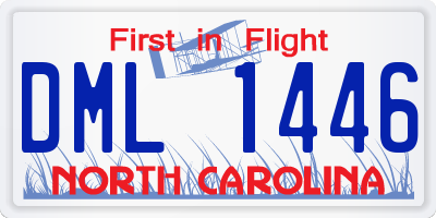 NC license plate DML1446