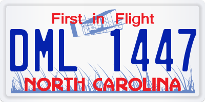 NC license plate DML1447