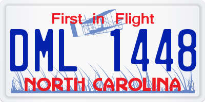 NC license plate DML1448