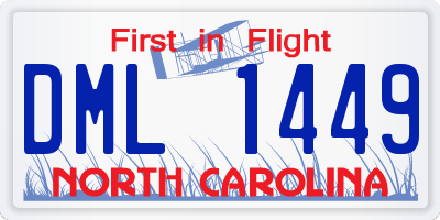 NC license plate DML1449