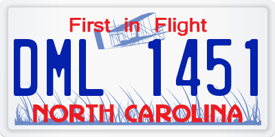 NC license plate DML1451