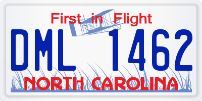 NC license plate DML1462