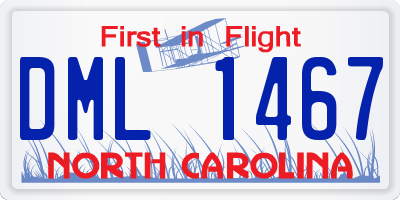 NC license plate DML1467