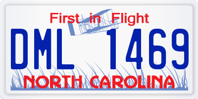 NC license plate DML1469
