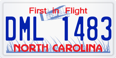 NC license plate DML1483