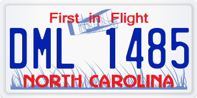 NC license plate DML1485